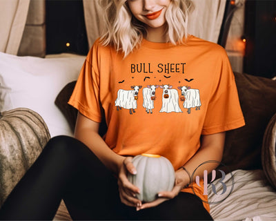 RTS Heather Orange Bull Sheet Cow Ghost Tee Krazybling