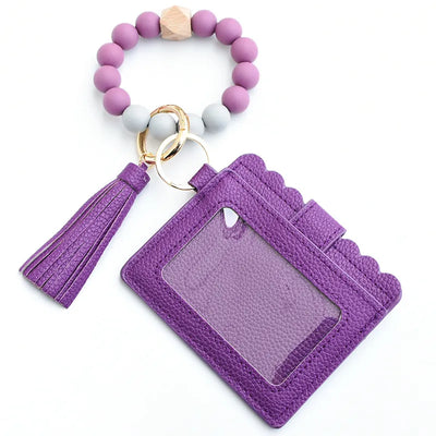 Dark Purple ID/Card Holder Wristlet Krazy Bling