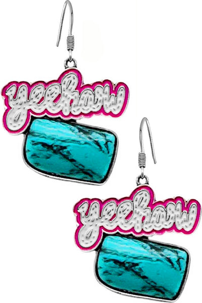 Pink Yee Haw Turquoise Earrings Krazybling