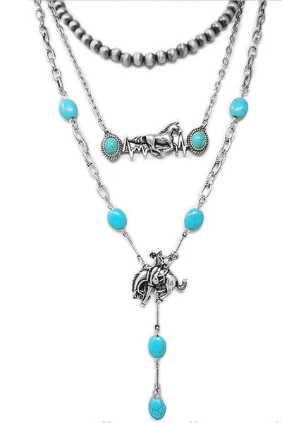 Horse Heartbeat Lariat Turquoise Necklace Krazy Bling