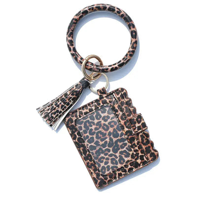 Brown Cheetah ID/Card Holder Wristlet Krazy Bling