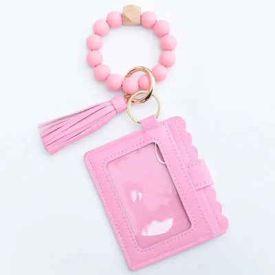 Bubblegum Pink ID/Card Holder Wristlet Krazy Bling