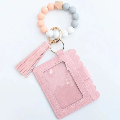 Light Pink ID/Card Holder Wristlet Krazy Bling