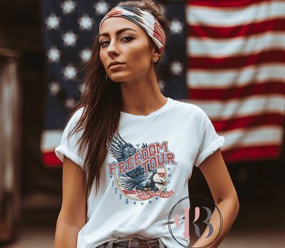 Freedom Tour American Eagle Patriotic Tee Krazybling