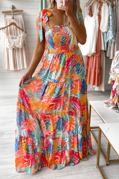 Jessie Bright Tropical Floral Maxi Dress Krazy Bling