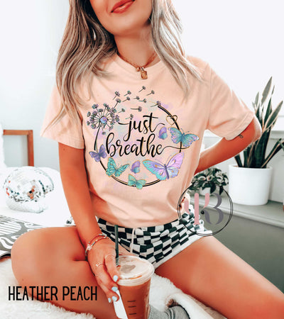 Just Breathe Wishing Butterfly Tee Krazybling