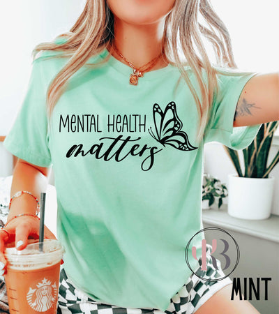 Mental Health Matters Butterfly Tee Krazybling