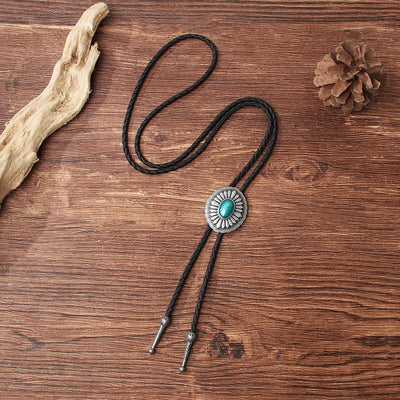Turquoise Floral Cowboy Bolo Tie Krazy Bling