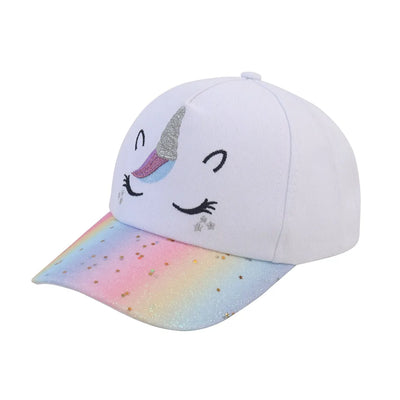 Kid's White Unicorn Baseball Cap Hat Krazy Bling