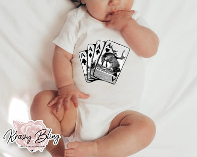 BABY Punchy Rodeo Bronc Cards Onesie Krazy Bling
