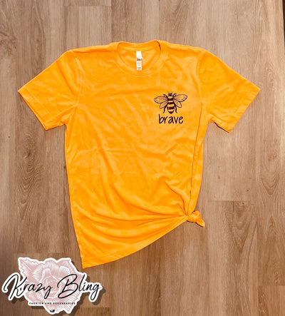 Bee Brave Yellow Bleach Tee Krazybling