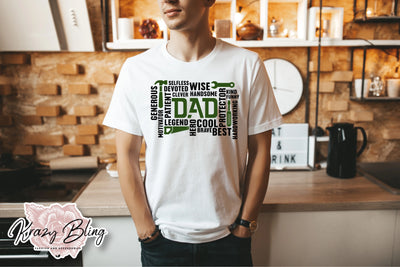 Best Dad Word Collage Tee Krazy Bling