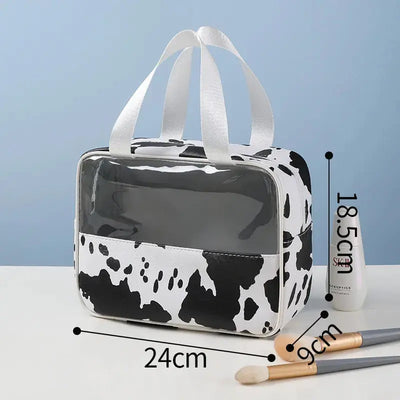 Black Cow Medium Size Travel Bag W/ Transparent Peek Through Krazy Bling