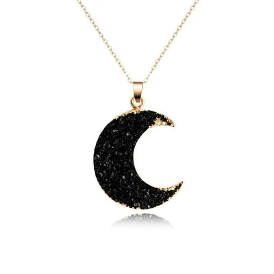 Black Moon Crystal Necklace Krazy Bling