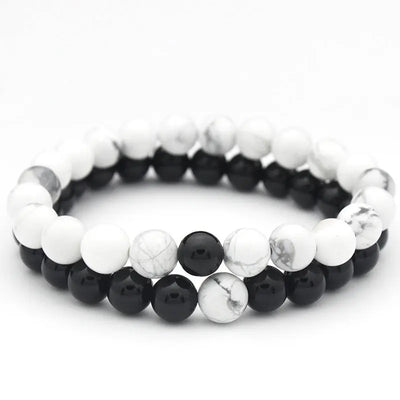 Black & White Marble Stone Bracelet Krazy Bling