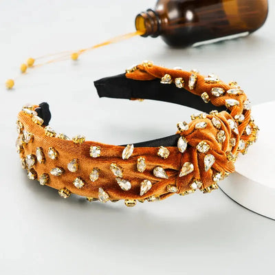 Burnt Orange Jeweled Twist Headband Krazy Bling