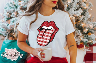 Candy Cane Kiss Tee Krazybling