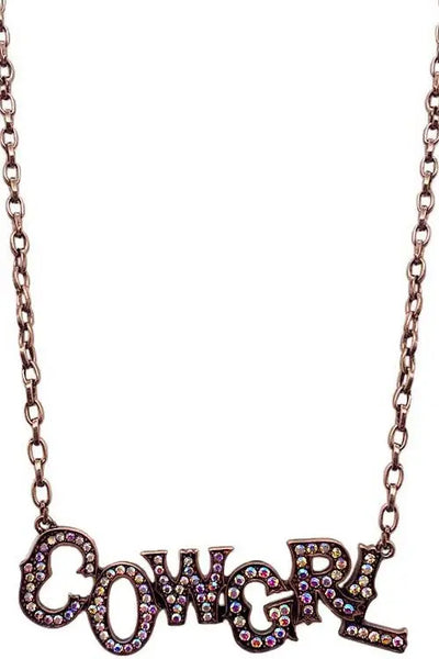 Copper Cowgirl Rhinestone Bling Necklace Krazy Bling