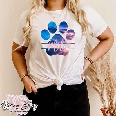 Custom Stormy Paw Print With Pets Name Tee Krazybling
