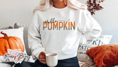 Hello Pumpkin Fall Sweater Krazybling