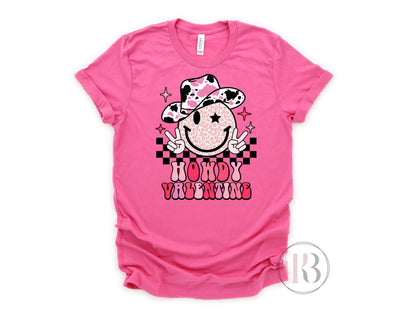 Howdy Valentine Smiley Face Tee Krazybling
