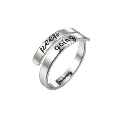 Keep Going Silver Adjustable Ring Krazy Bling