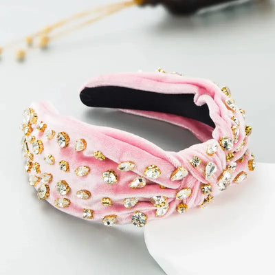 Light Pink Jeweled Twist Headband Krazy Bling