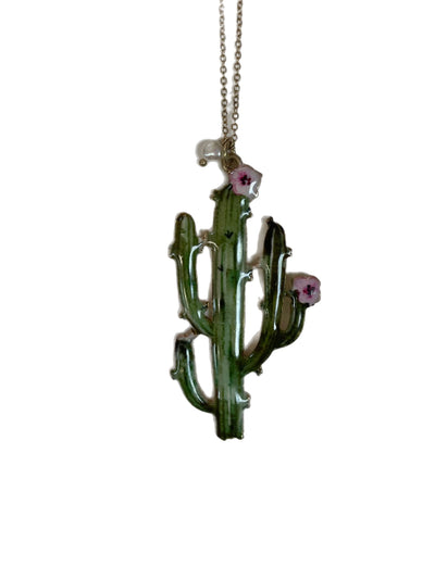 Long Gold Cactus Necklace & Earring Set Krazy Bling