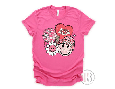 Love & Treat Yourself Smiley Face Disco Tee Krazybling