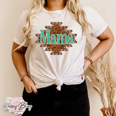 Mama Tooled Leather Aztec Tee Krazybling