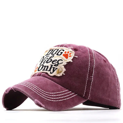 Maroon Distressed Dog Vibes Only Hat Krazy Bling