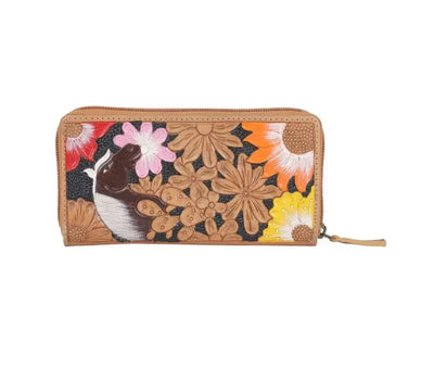 Myra Colorful Floral Horse Head Leather Wallet Myra
