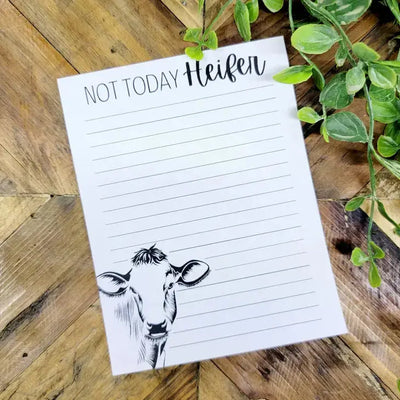 Not Today Heifer Cow Notepad Krazy Bling