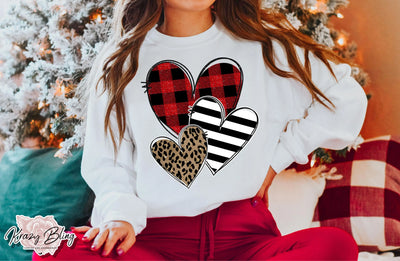 Plaid Hearts Sweater Krazybling