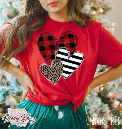 Plaid Hearts Tee Krazybling