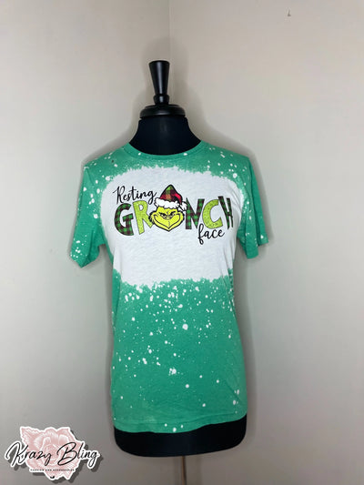 RTS Bleach Heather Kelly Resting Grinch Face Tee Krazybling