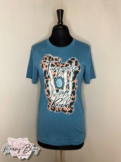 RTS Heather Deep Teal Turquoise Is My Rock Tee Krazybling