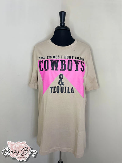 RTS Heather Tan Cowboys And Tequila Tee Krazybling