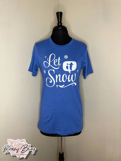 RTS Heather True Royal Let It Snow Tee Krazybling