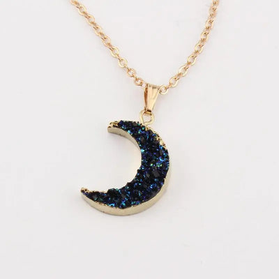 Small Blue Moon Crystal Necklace Krazy Bling