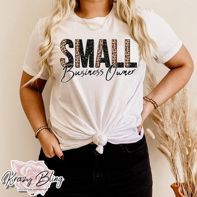 Small Business Owner Glitter Tee Krazybling
