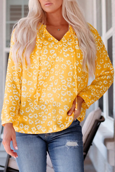 Sunny Yellow Leopard Blouse Krazy Bling