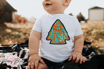 TODDLER Way Out West Turquoise Arrowhead Tee Krazy Bling