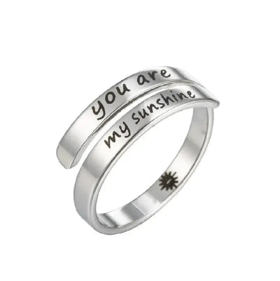 You Are My Sunshine Silver Adjustable Ring Krazy Bling